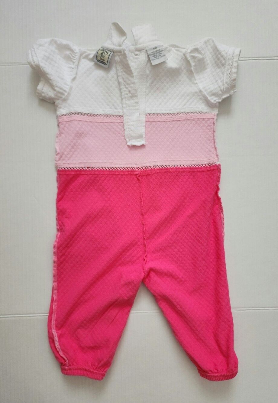 Baby Girl Clothes Lot - 2 Cotton Romper Jumpers & 1 Hooded Cardigan Playwear 12M - Picture 12 of 16